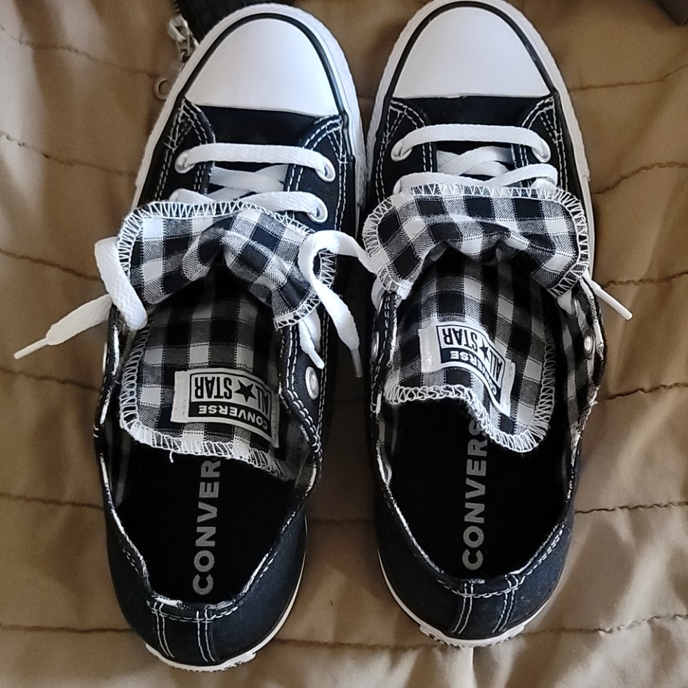 Black,White & Black Checkered Converse